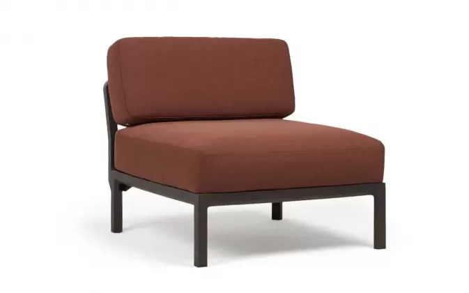 Moduł centralny z kolekcji MAXIMO mebli z polipropylenu nardi kolor terra poduszka canella sunbrella 