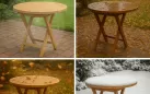 Okrągły stolik z drewna teak średnica 50 cm marao