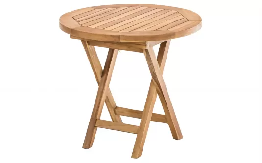 Okrągły stolik z drewna teak średnica 50 cm marao