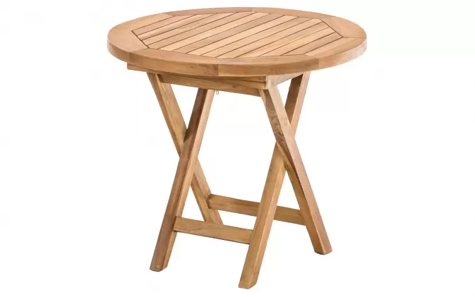Okrągły stolik z drewna teak średnica 50 cm marao