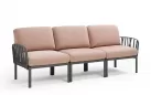 Trzyosobowa sofa ogrodowa komodo kolor antracyt z poduszkami Olefin