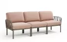 Trzyosobowa sofa ogrodowa komodo kolor tortora z poduszkami Olefin