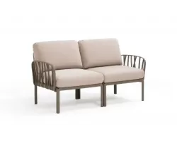 Sofa dwuosobowa modułowa z polipropylenu komodo nardi z poduszkami subrella