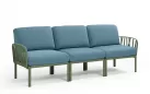 W snie żakiem sofa ogrodowa trzyosobowa modułowa z polipropylenu komodo nardi agave poduszka sunbrella