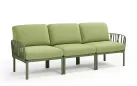 W snie żakiem sofa ogrodowa trzyosobowa modułowa z polipropylenu komodo nardi agave poduszka sunbrella