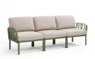 W snie żakiem sofa ogrodowa trzyosobowa modułowa z polipropylenu komodo nardi agave poduszka sunbrella