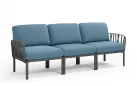 W snie żakiem sofa ogrodowa trzyosobowa modułowa z polipropylenu komodo nardi antracyt poduszka sunbrella