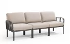 W snie żakiem sofa ogrodowa trzyosobowa modułowa z polipropylenu komodo nardi antracyt poduszka sunbrella