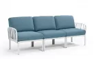 W snie żakiem sofa ogrodowa trzyosobowa modułowa z polipropylenu komodo nardi biały