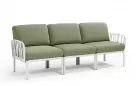 W snie żakiem sofa ogrodowa trzyosobowa modułowa z polipropylenu komodo nardi biały