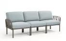 W snie żakiem sofa ogrodowa trzyosobowa modułowa z polipropylenu komodo nardi tortora poduszka sunbrella