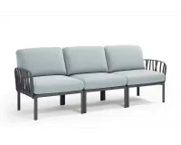 W snie żakiem sofa ogrodowa trzyosobowa modułowa z polipropylenu komodo nardi antracyt poduszka sunbrella