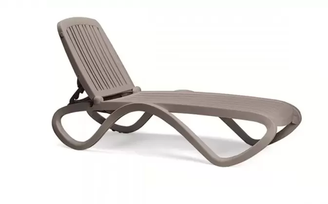 Leżak ogrodowy z tworzywa sztucznego tropico nardi kolor tortora