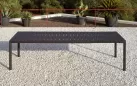 Grafitowy stół ogrodowy rozkładany z aluminiową podstawą i z blatem z polipropylenu tevere 211-275