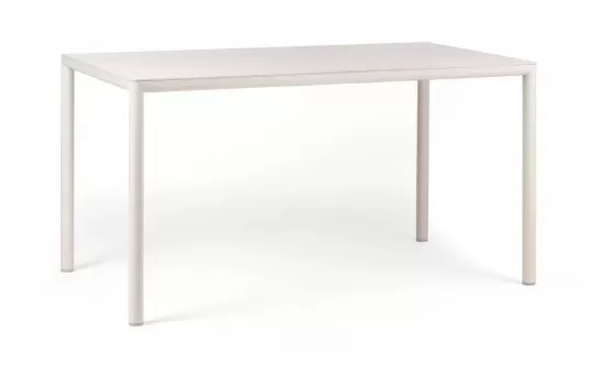 Beżowy stół ogrodowy aluminiowy z blatem hpl 140x80 pijave nardi