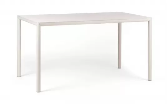 Beżowy stół ogrodowy aluminiowy z blatem hpl 140x80 pijave nardi