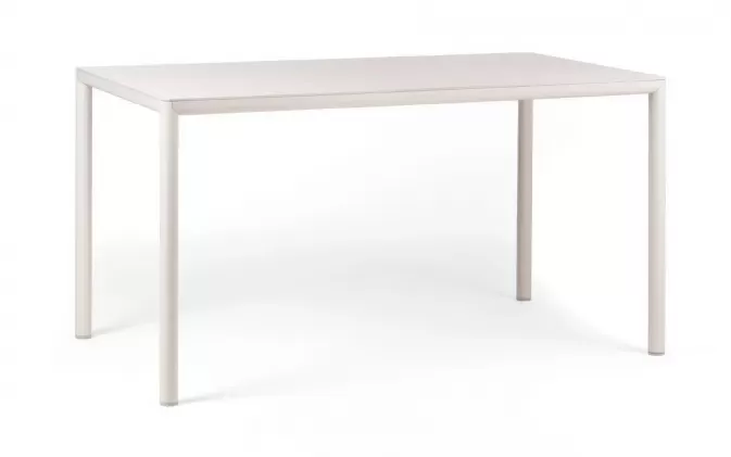 Beżowy stół ogrodowy aluminiowy z blatem hpl 140x80 pijave nardi