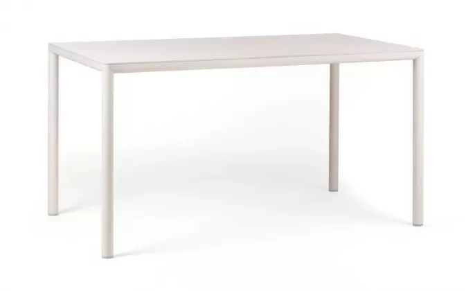 Beżowy stół ogrodowy aluminiowy z blatem hpl 140x80 pijave nardi