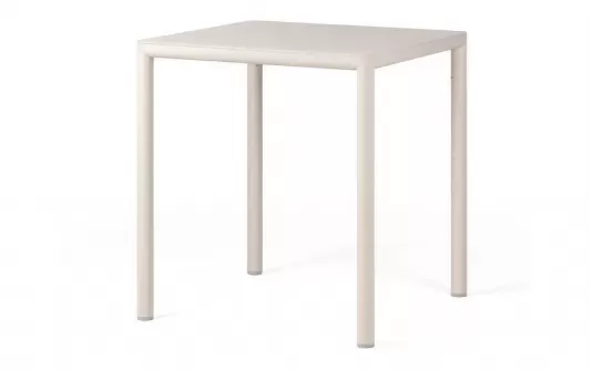 Bezowy stół ogrodowy aluminiowy z blatem hpl 70x70 pijave nardi