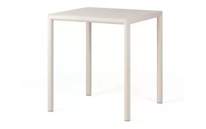 Bezowy stół ogrodowy aluminiowy z blatem hpl 70x70 pijave nardi