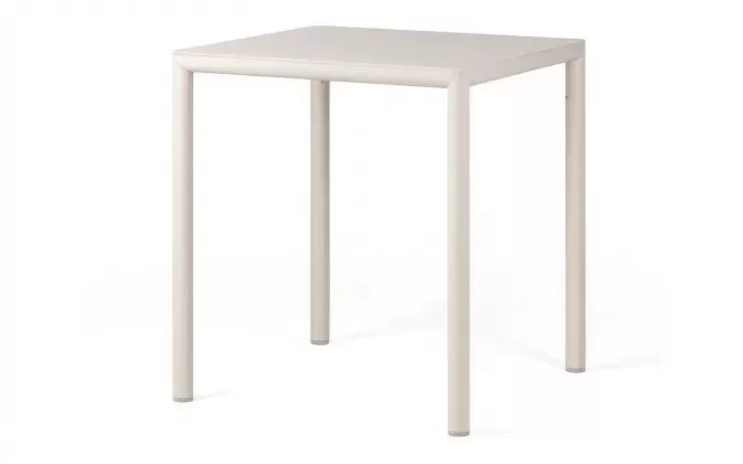 Bezowy stół ogrodowy aluminiowy z blatem hpl 70x70 pijave nardi