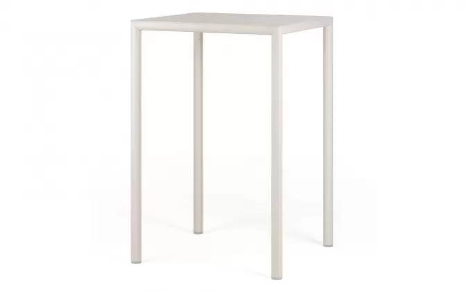 Beżowy stół ogrodowy barowy aluminiowy z blatem hpl 70x70 pijave nardi