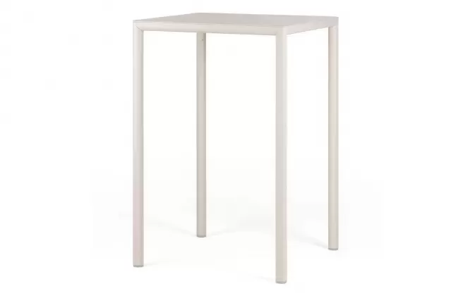 Beżowy stół ogrodowy barowy aluminiowy z blatem hpl 70x70 pijave nardi