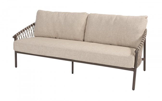 Zestaw wypoczynkowy na taras ALLORA 4SO brązowa konstrukcja lina polipropylenowa