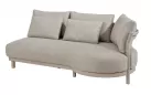 Trzyosobowa sofa ogrodowa modułowa beżowa aluminiowa mykonos z szezlongiem