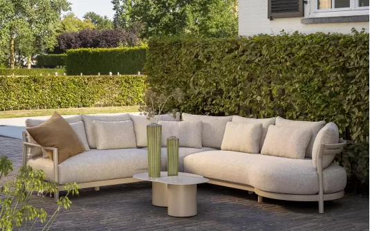 Beżowy narożnik ogrodowy luksusowy mykonos 4so Beżowy narożnik ogrodowy luksusowy mykonos 4so