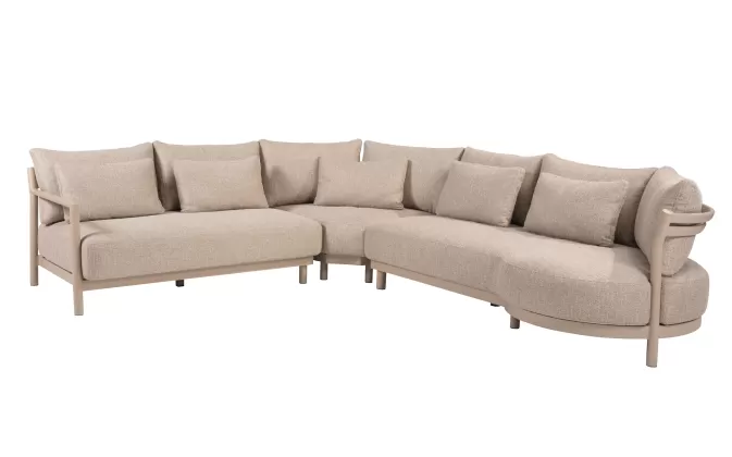 Modułowa sofa ogrodowa narożna beżowa mykonos 4SO