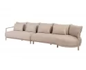 Szeroka sofa ogrodowa modułowa aluminiowa beżowa mykonos 4so