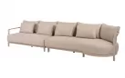 Szeroka sofa ogrodowa modułowa aluminiowa beżowa mykonos 4so