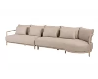 Szeroka sofa ogrodowa modułowa aluminiowa beżowa mykonos 4so