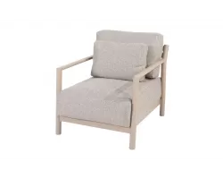 Wygodny beżowy fotel wypoczynkowy ogrodowe aluminiowe mykonos 4so