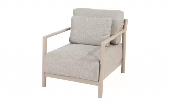 Wygodny beżowy fotel wypoczynkowy ogrodowe aluminiowe mykonos 4so