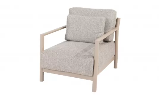 Wygodny beżowy fotel wypoczynkowy ogrodowe aluminiowe mykonos 4so