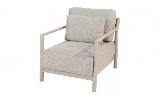 Wygodny beżowy fotel wypoczynkowy ogrodowe aluminiowe mykonos 4so Wygodny beżowy fotel wypoczynkowy ogrodowe aluminiowe mykonos 4so