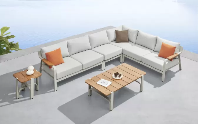 Narożnik ogrodowy modułowy beżowoszary visconti higold