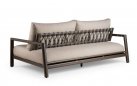 Sofa leżanka ogrodowa z przestawnym oparciem aluminiowa oasis kolor kawa