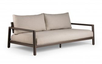 Sofa leżanka ogrodowa z przestawnym oparciem aluminiowa oasis kolor kawa