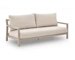 Beżowa aluminiowa sofa ogrodowa wypoczynkowa na taras OASIS