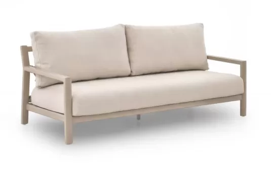 Beżowa aluminiowa sofa ogrodowa wypoczynkowa na taras OASIS