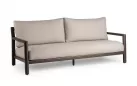 Ciemno kawowa aluminiowa sofa ogrodowa wypoczynkowa na taras OASIS