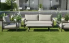 Ciemno kawowa aluminiowa sofa ogrodowa wypoczynkowa na taras OASIS