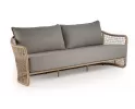 Elegancka sofa ogrodowa aluminiowa z grubymi poduszkami z punk krylik blendy w kolorze beżowym
