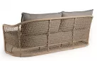 Elegancka sofa ogrodowa aluminiowa z grubymi poduszkami z punk krylik blendy w kolorze beżowym