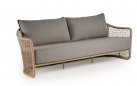 Elegancka sofa ogrodowa aluminiowa z grubymi poduszkami z punk krylik blendy w kolorze beżowym