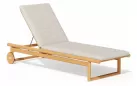 Luksusowy leżak ogrodowy z materacem z drewna tik premium oasis
