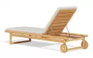 Luksusowy leżak ogrodowy z materacem z drewna tik premium oasis
